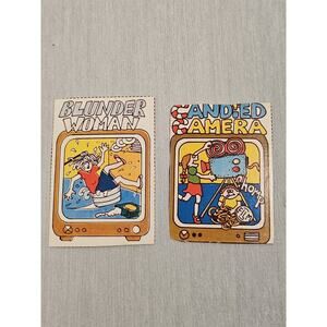 1978 Hostess WACKY TV SHOW Trading Cards Strip Lot Of 2 - CBC Cut PACKAGES spoof